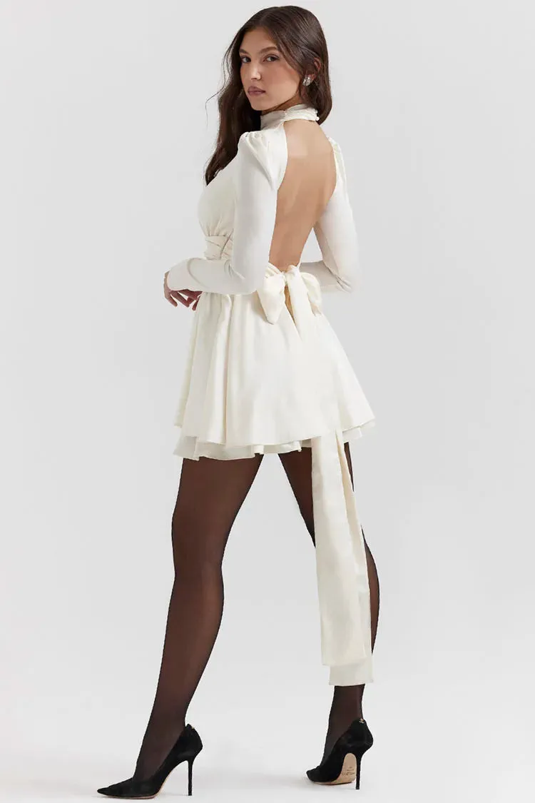 White Satin Mini Dress