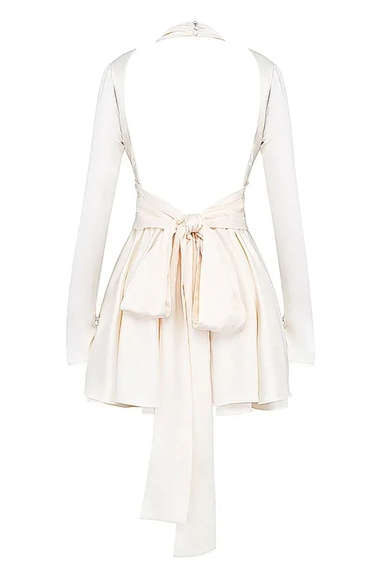 White Satin Mini Dress