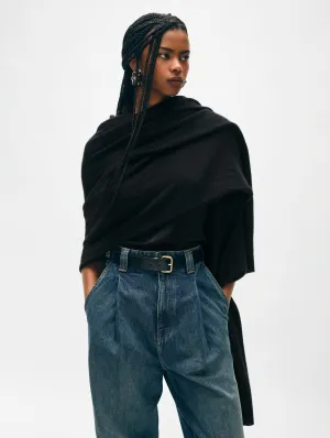 White   Warren - Cashmere Travel Wrap - Black