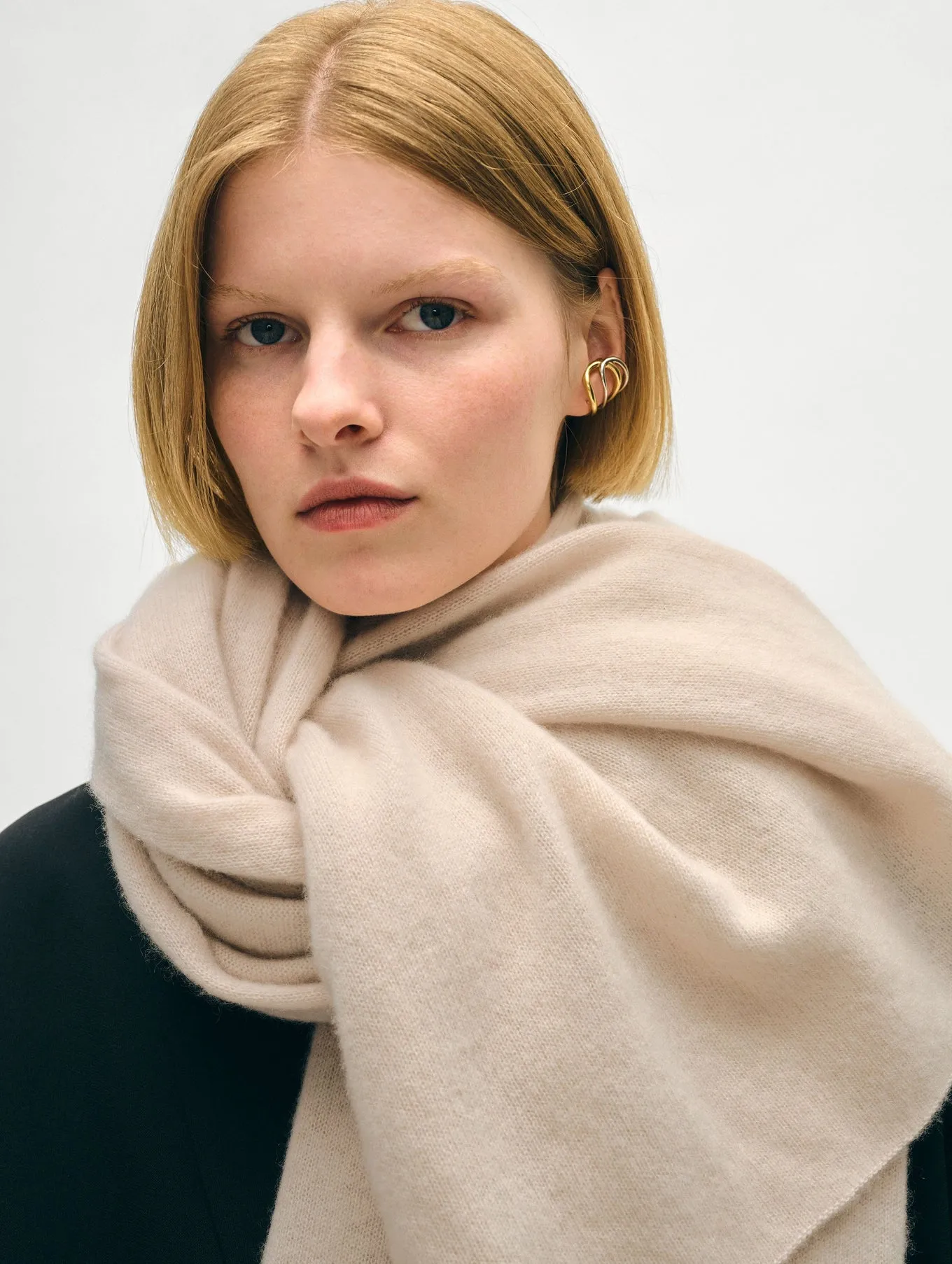 White   Warren - Cashmere Travel Wrap -Natural Heather