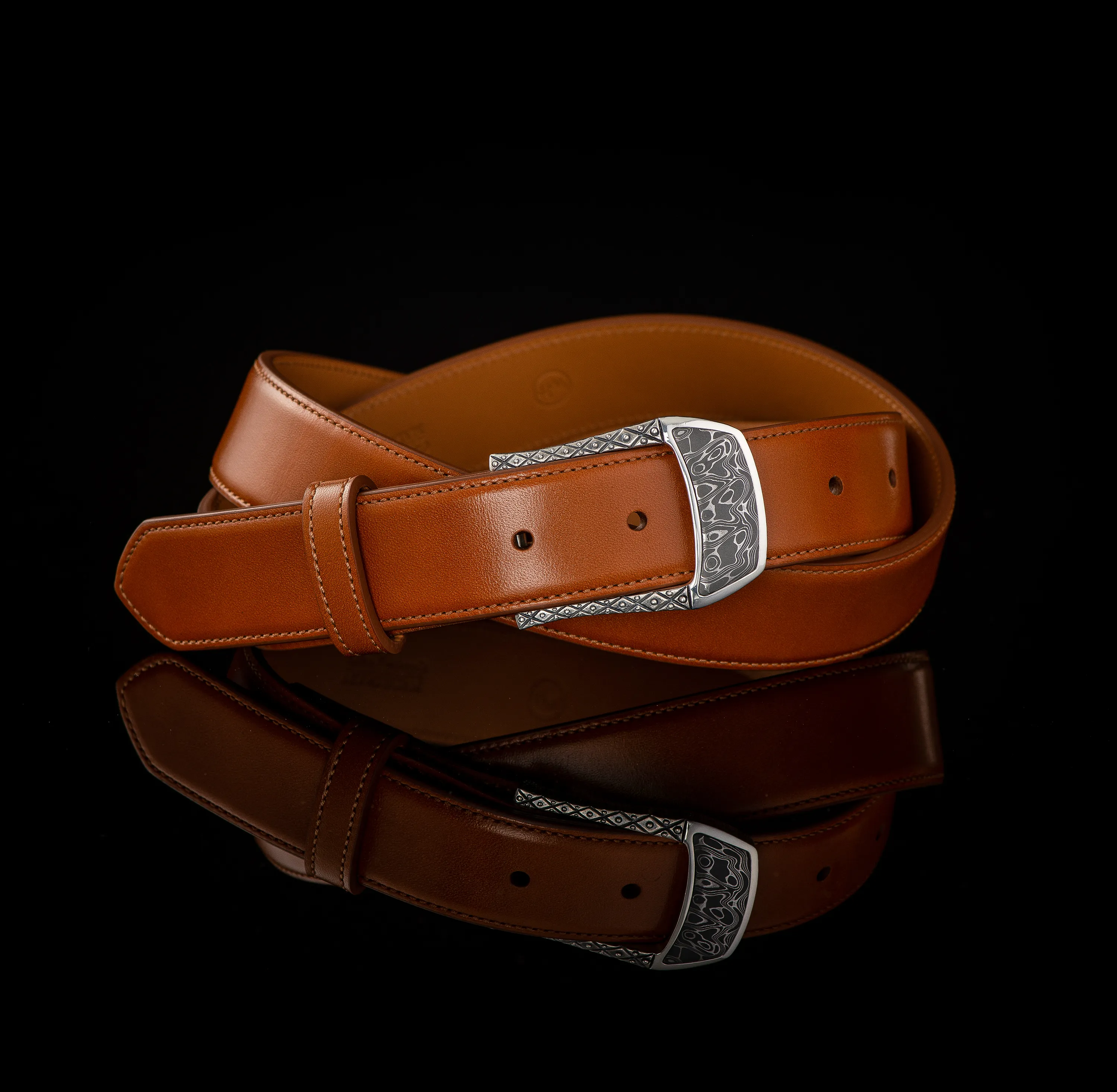 William Henry Damascus Belt Buckle