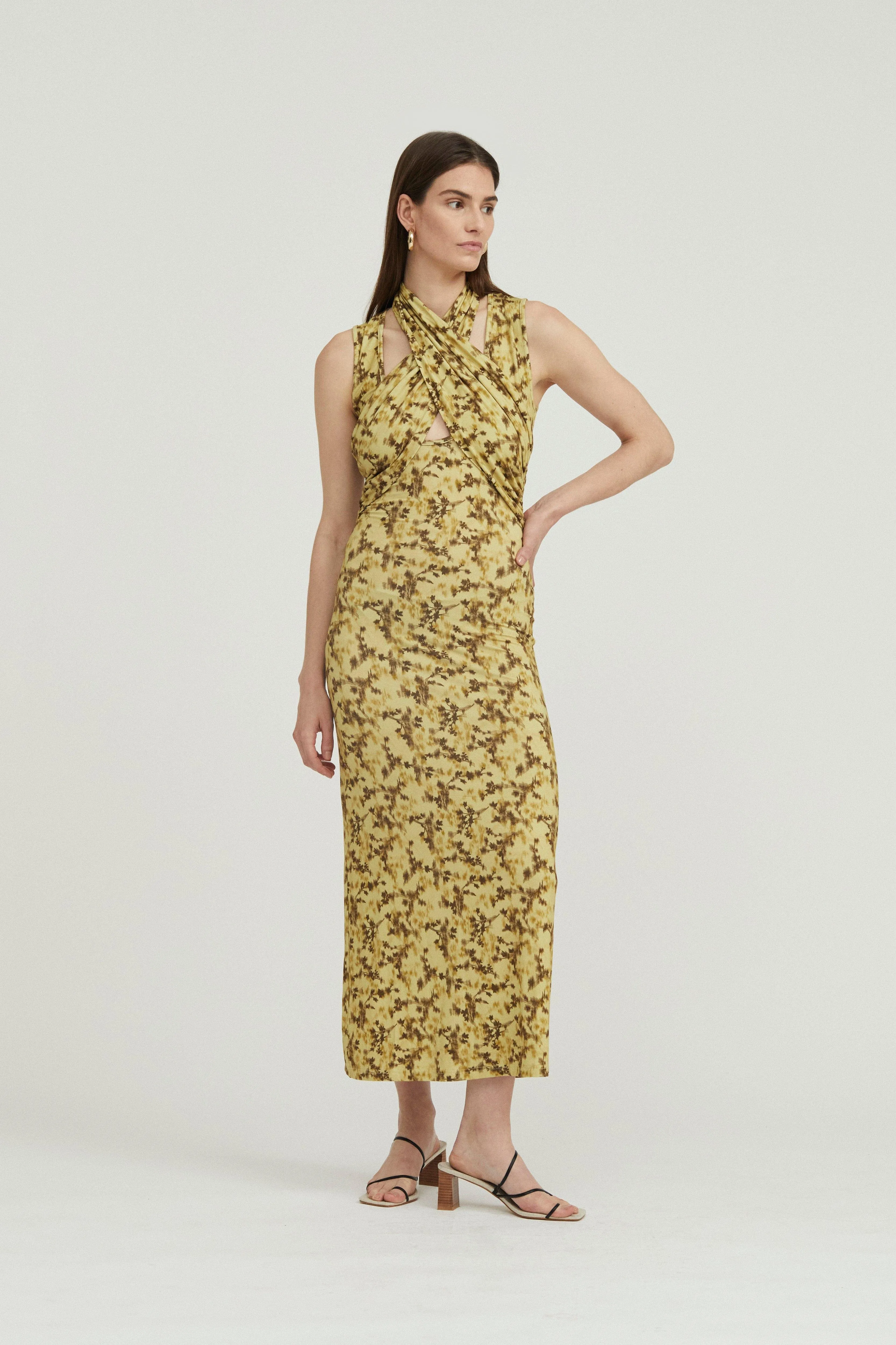 WISTERIA WRAP NECK TANK DRESS | WISTERIA