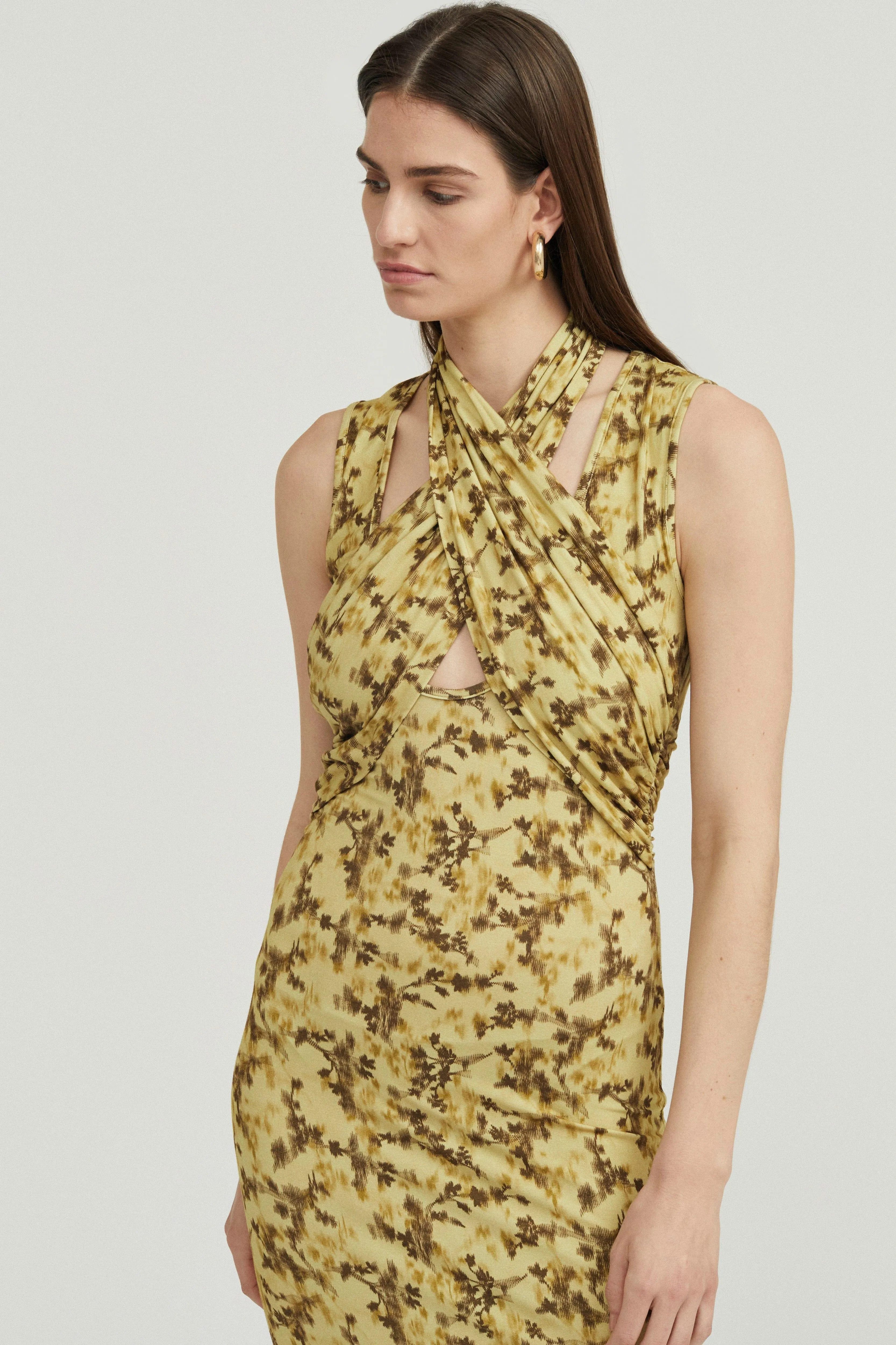 WISTERIA WRAP NECK TANK DRESS | WISTERIA