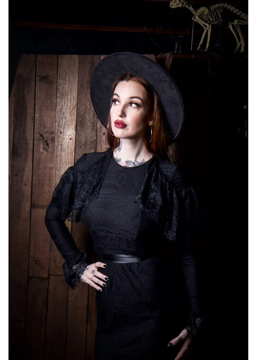 Witchwood Borden Lace Mermaid Maxi Dress Black