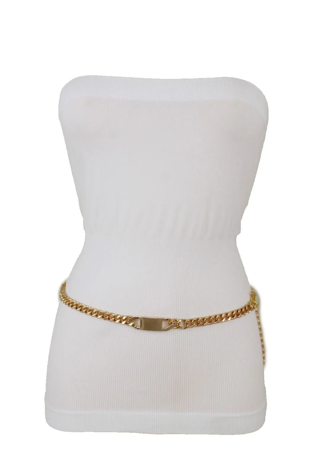 Women Gold Metal Chain Links Fashion Classy Charm Buckle Belt