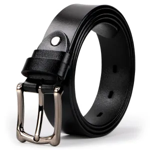 Women Leather Belt Black Waist Belt for Jeans Pants Dresses Plus Size
