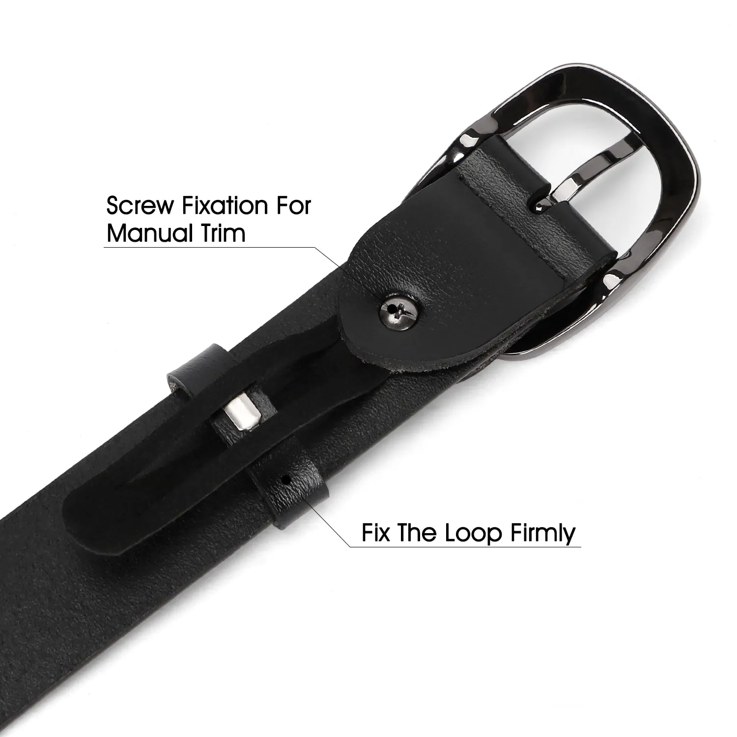 Women Leather Belt for Jeans Pants Dresses Black Ladies Waist Belt With Pin Buckle