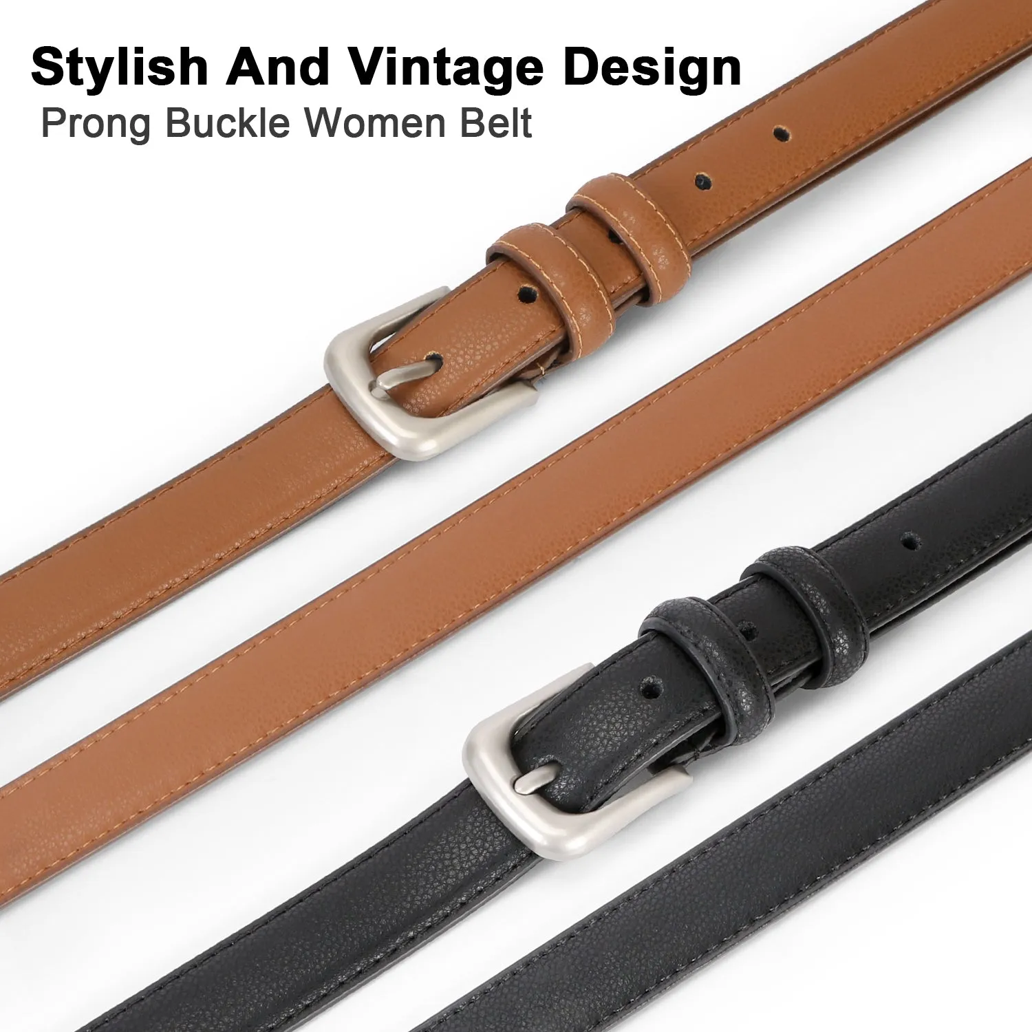 Women Leather Belt Waist Skinny Dress Belts Solid Pin Buckle Belt For Jeans Pants