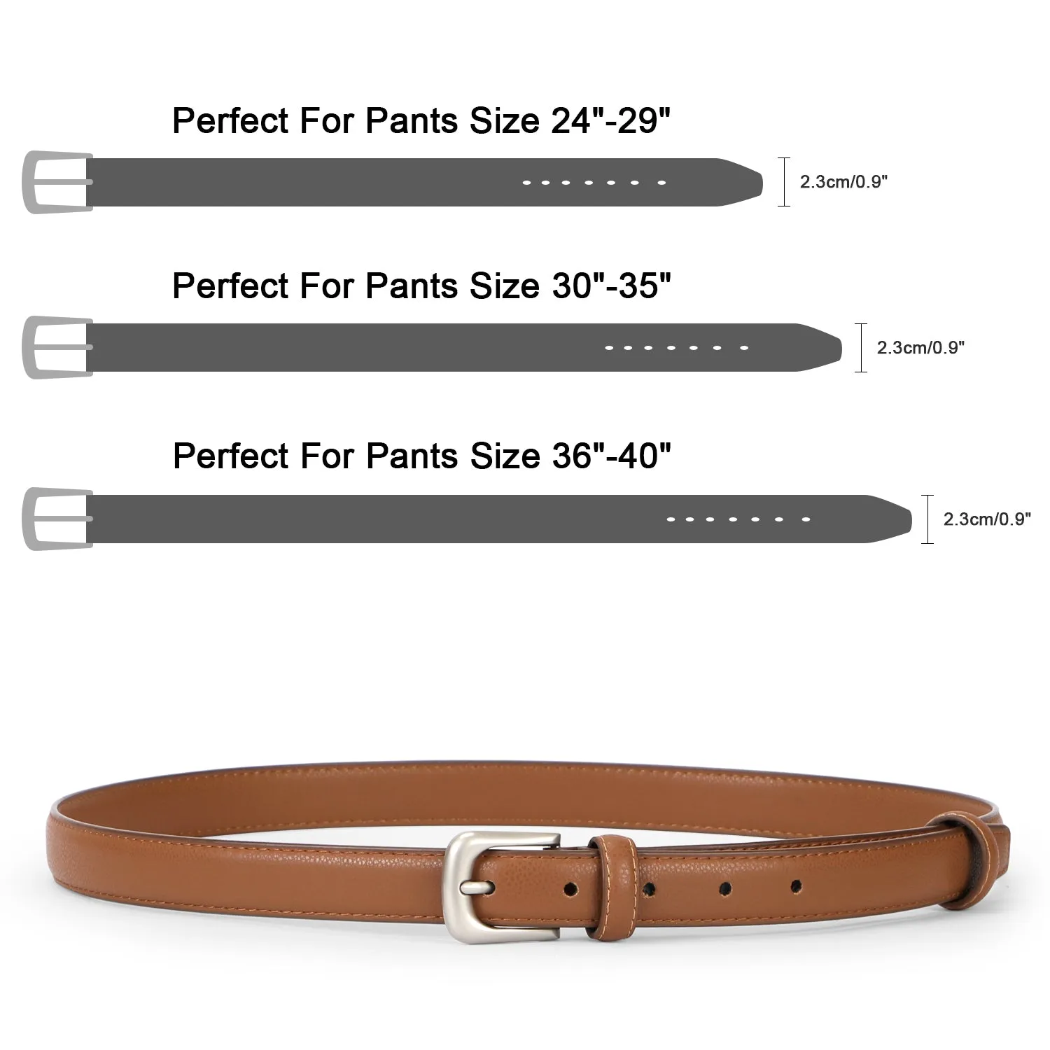 Women Leather Belt Waist Skinny Dress Belts Solid Pin Buckle Belt For Jeans Pants