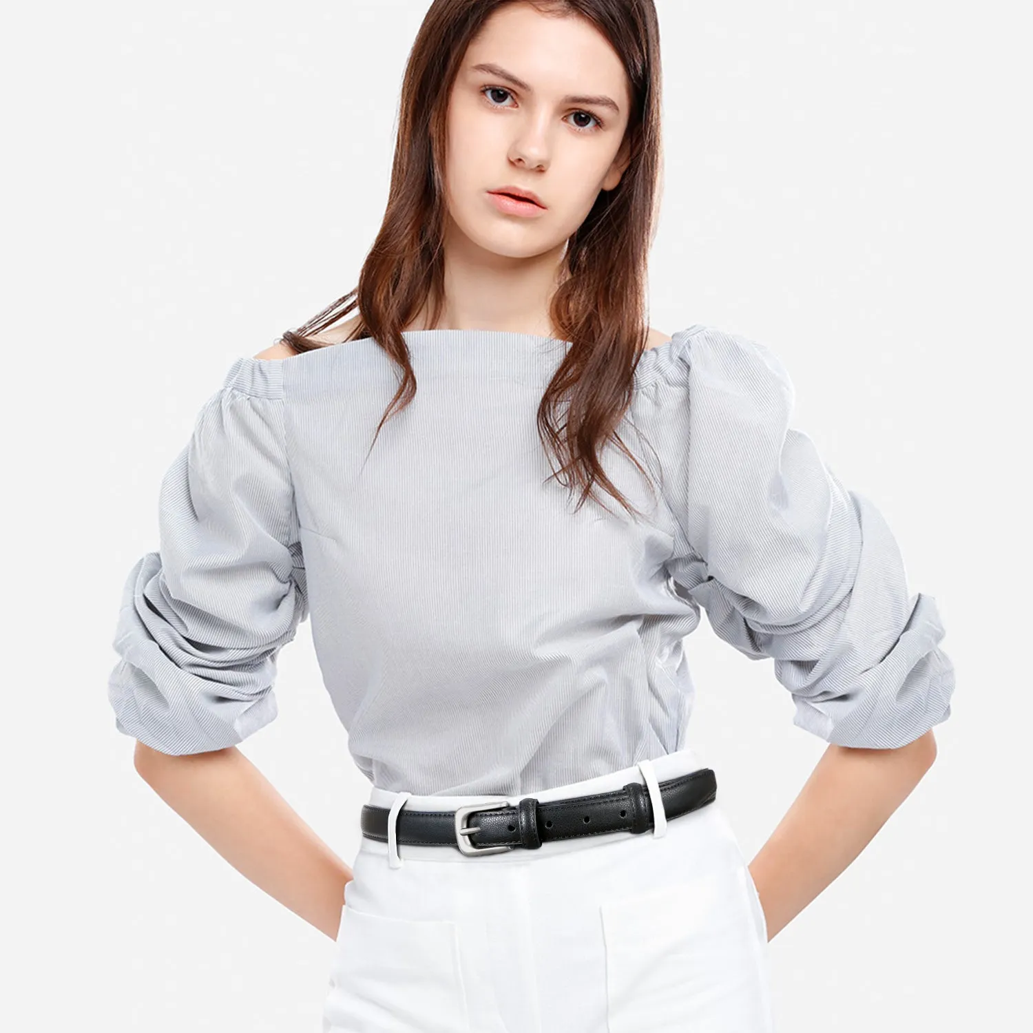 Women Leather Belt Waist Skinny Dress Belts Solid Pin Buckle Belt For Jeans Pants