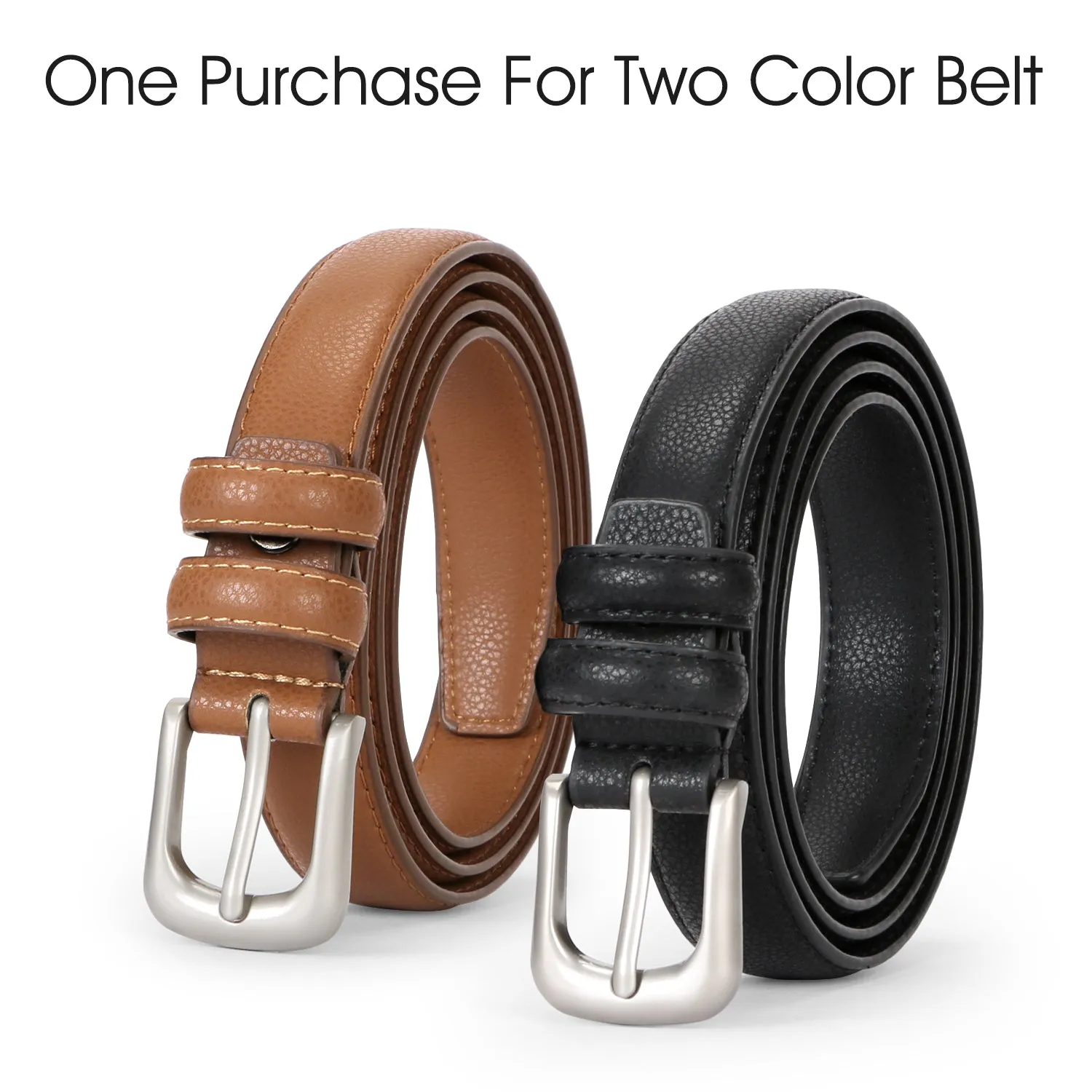Women Leather Belt Waist Skinny Dress Belts Solid Pin Buckle Belt For Jeans Pants