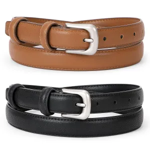 Women Leather Belt Waist Skinny Dress Belts Solid Pin Buckle Belt For Jeans Pants