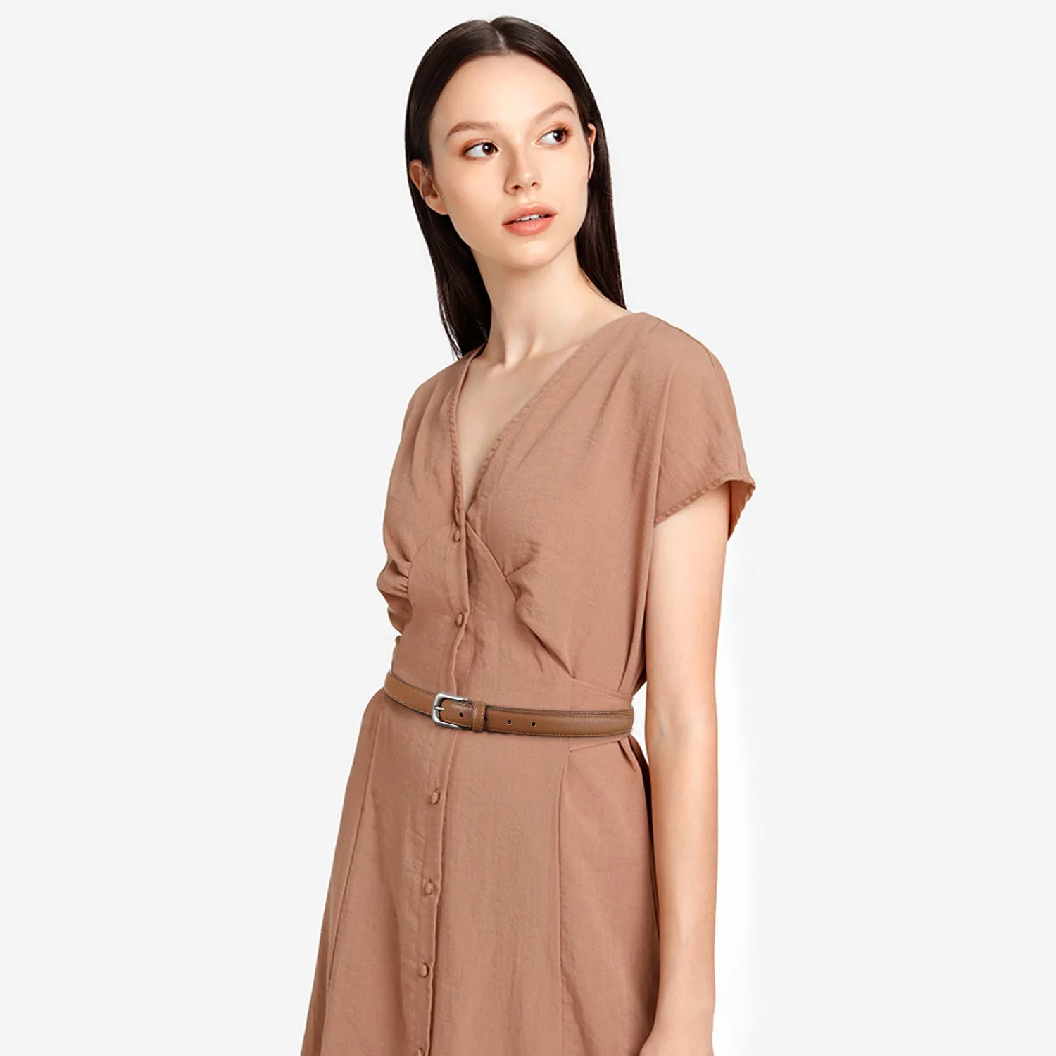 Women Leather Belt Waist Skinny Dress Belts Solid Pin Buckle Belt For Jeans Pants