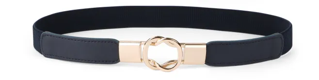 Women Retro Elastic Stretchy Metal Buckle Skinny Waist Cinch Belt 1Inch Wide JASGOOD