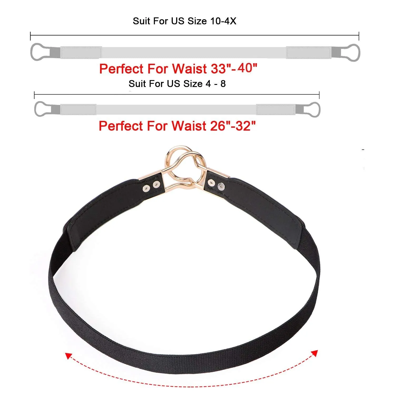 Women Retro Elastic Stretchy Metal Buckle Skinny Waist Cinch Belt 1Inch Wide JASGOOD