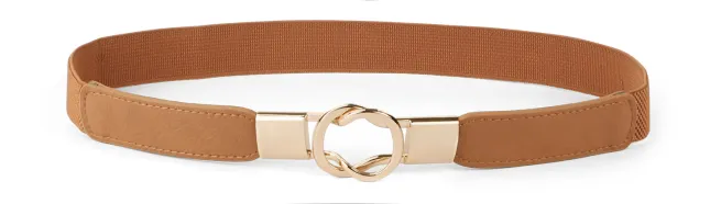 Women Retro Elastic Stretchy Metal Buckle Skinny Waist Cinch Belt 1Inch Wide JASGOOD