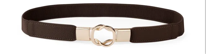Women Retro Elastic Stretchy Metal Buckle Skinny Waist Cinch Belt 1Inch Wide JASGOOD