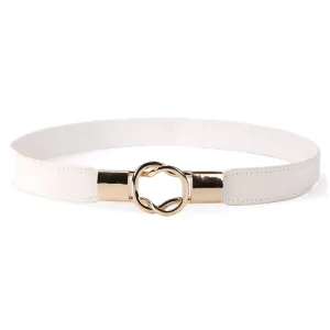 Women Retro Elastic Stretchy Metal Buckle Skinny Waist Cinch Belt 1Inch Wide JASGOOD