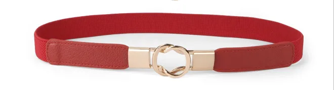 Women Retro Elastic Stretchy Metal Buckle Skinny Waist Cinch Belt 1Inch Wide JASGOOD