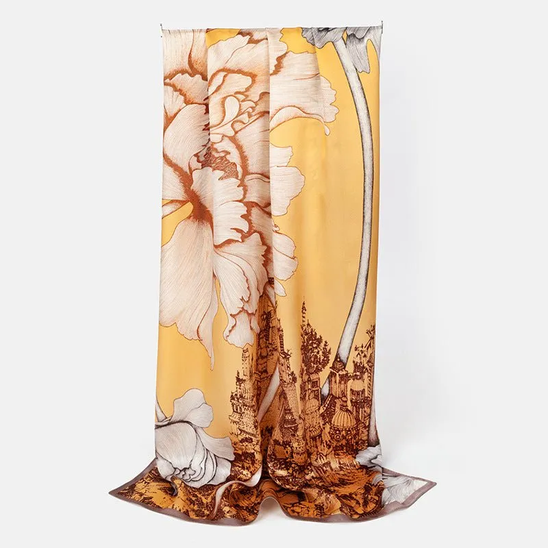 Womens 100% Large Mulberry Silk Scarf Long Scarf