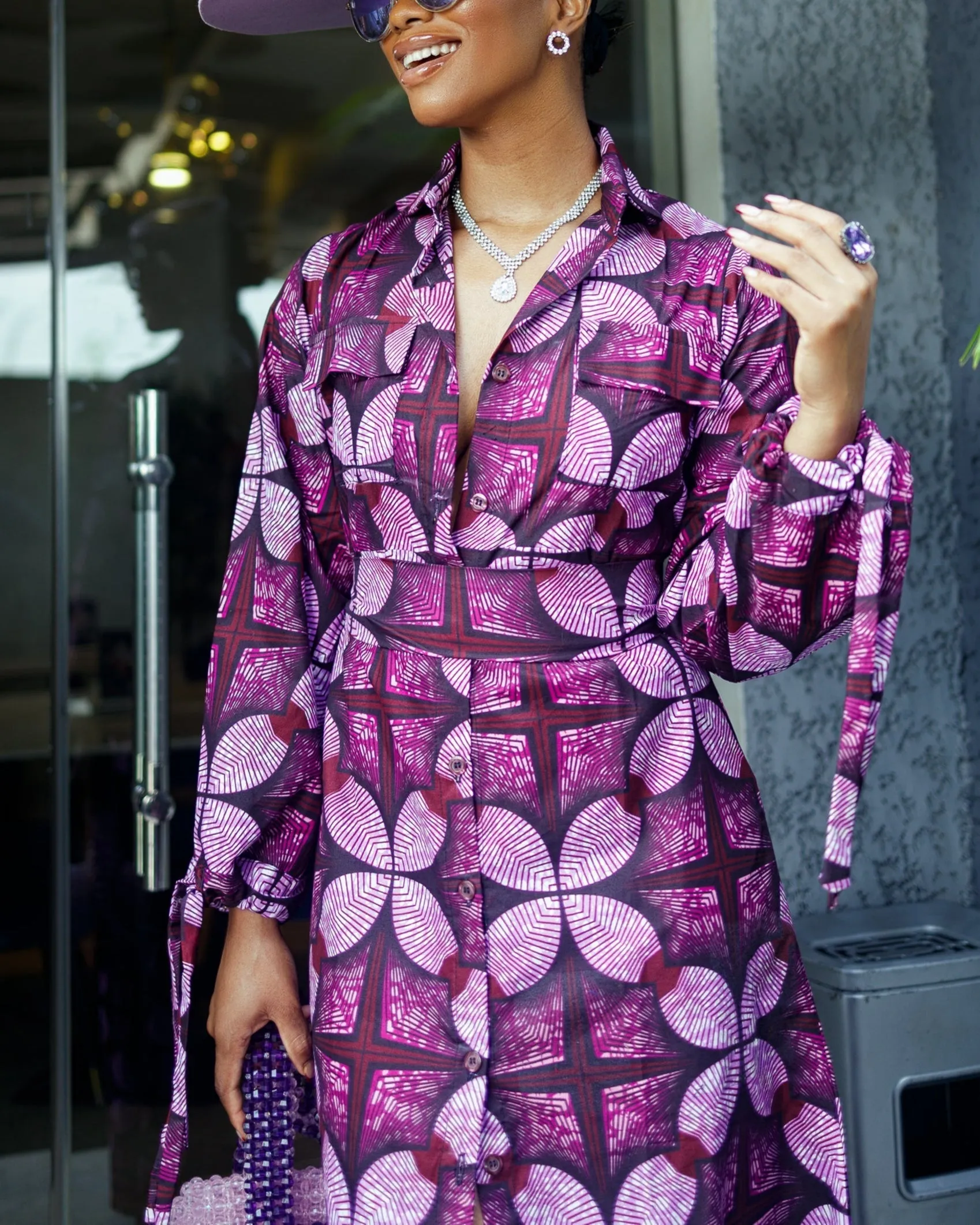 Women's Casual Print Long Sleeve Maxi Dress
