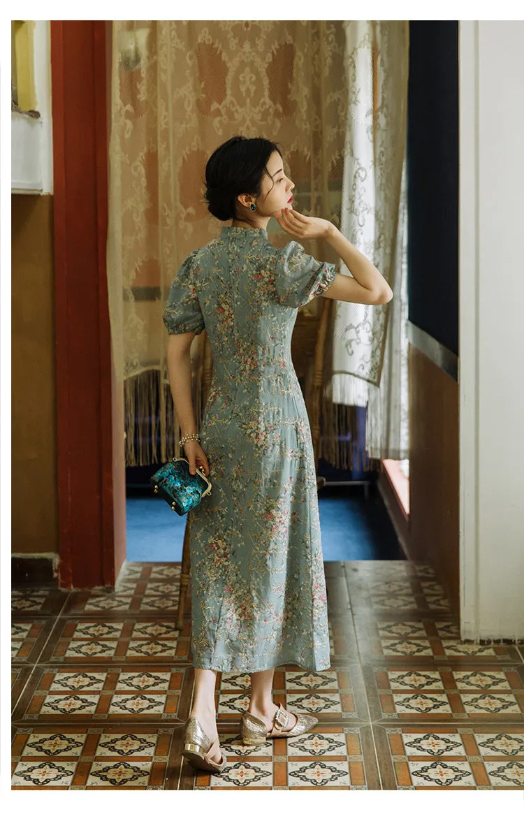Womens Embroidered Long Dress French