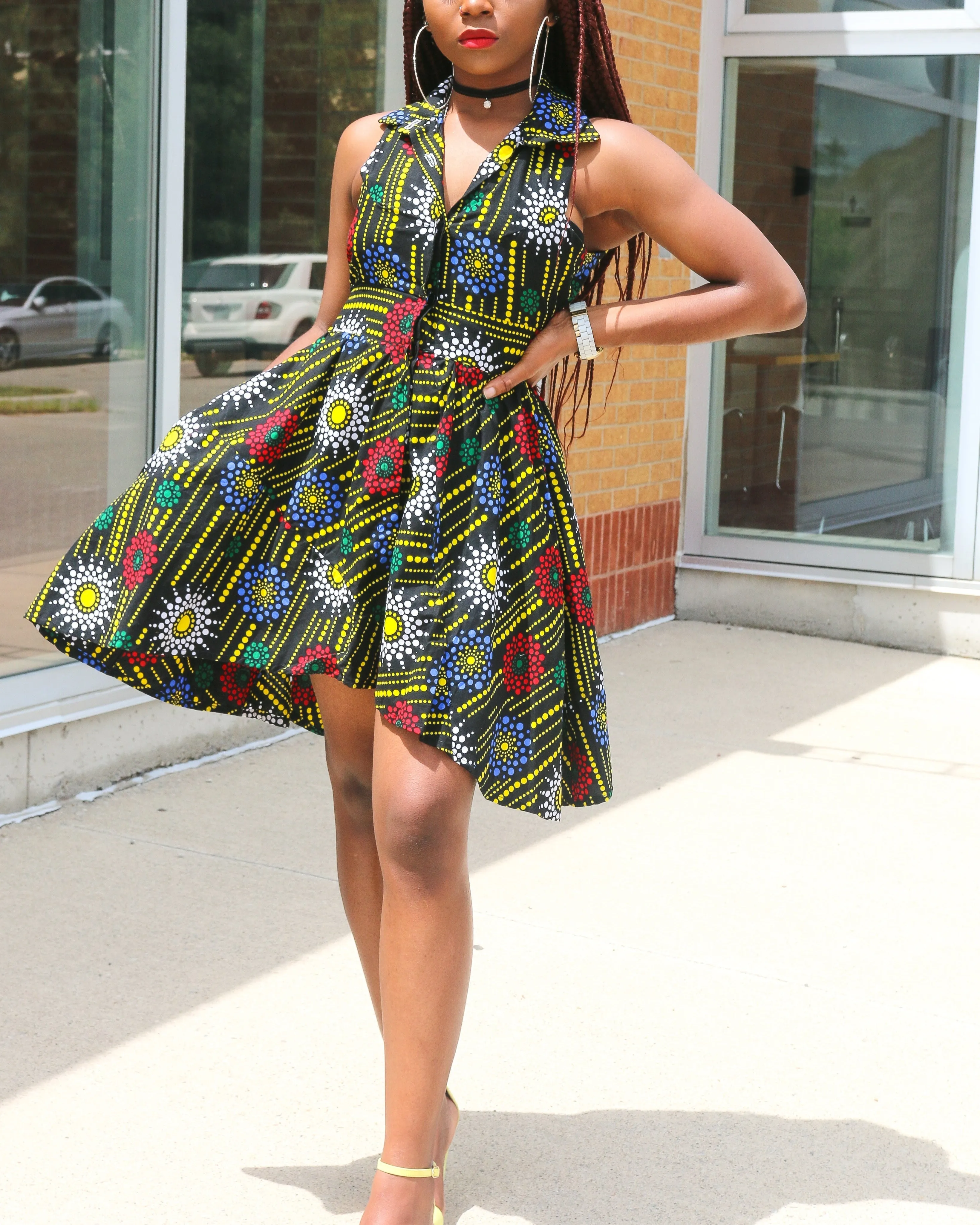 Women's Fashion Print Sleeveless Mini Dress