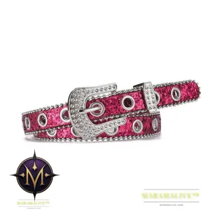 Women's Fashion Rhinestone Pin Buckle Decorative Personality Sequins Belt Ladies