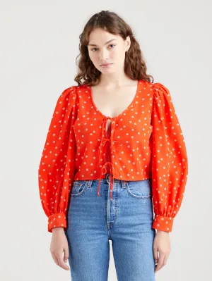 Women's Floral Print V Neck Top