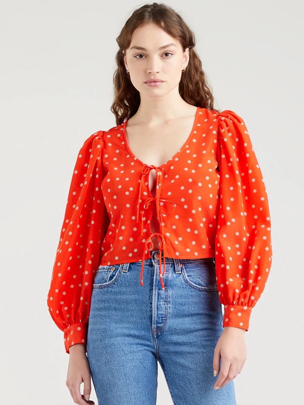 Women's Floral Print V Neck Top