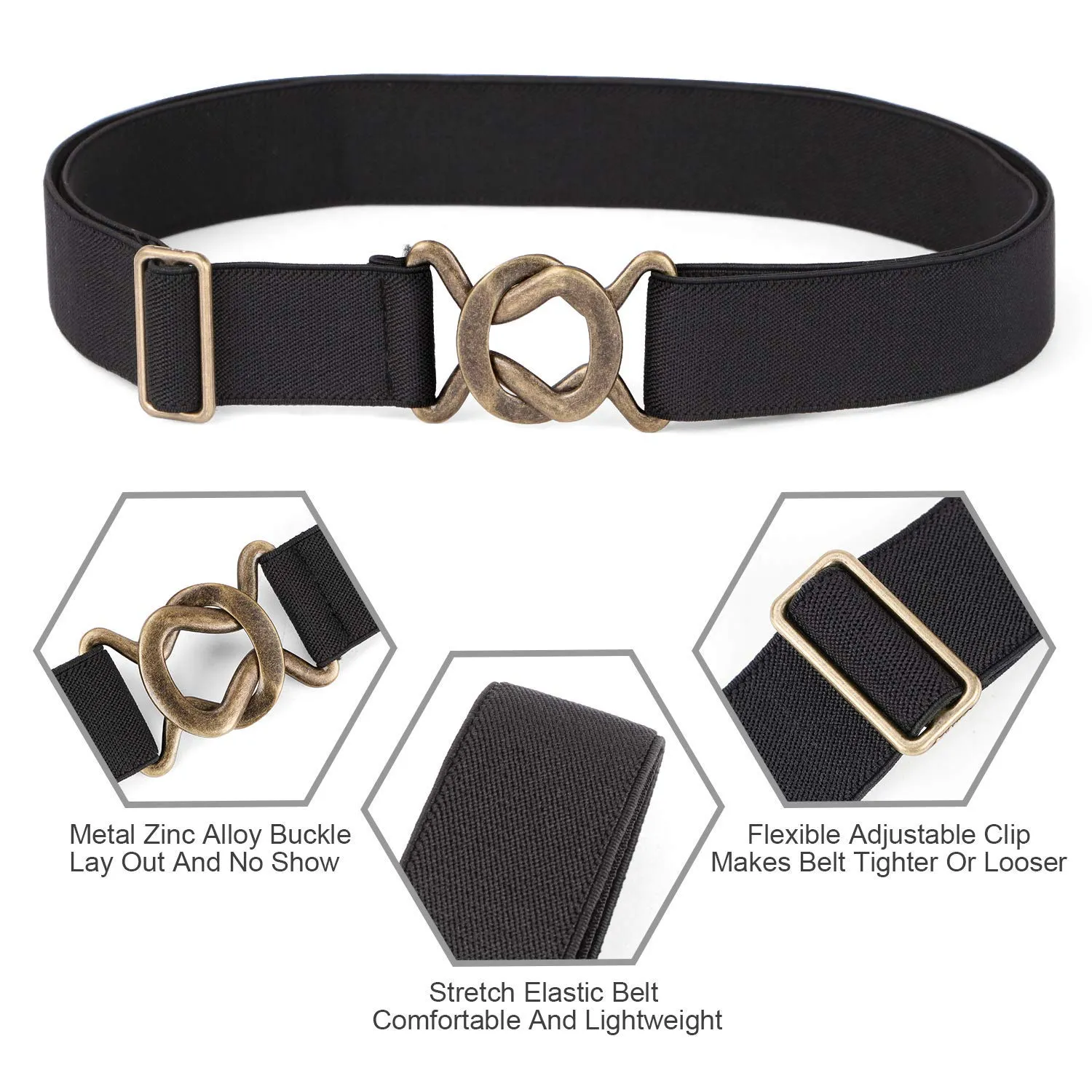 Womens Invisible Belt Comfortable Elastic Adjustable No Show Web Belt Metal Buckle Belt For Men By JASGOOD