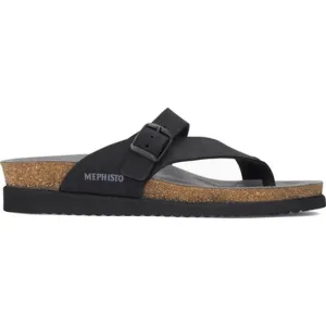 Women's Mephisto  Helen Black Nubuck Sandals