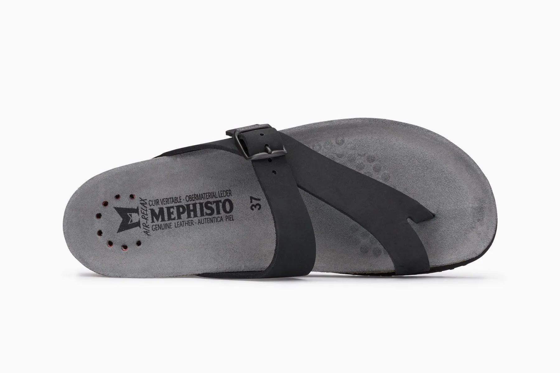 Women's Mephisto  Helen Black Nubuck Sandals