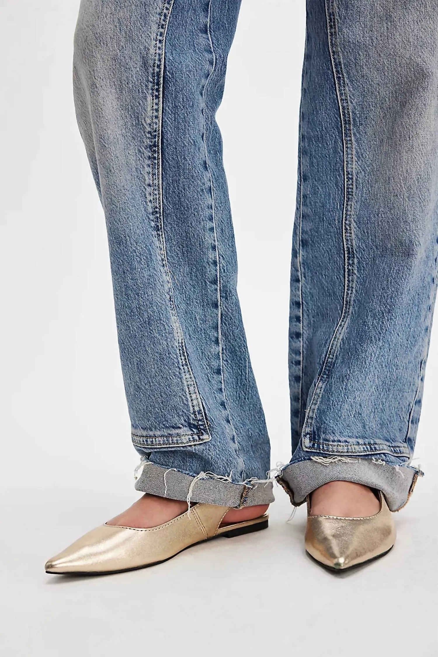Women's Parisa Pointed Flats In Champagne Metallic