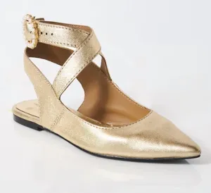Women's Parisa Pointed Flats In Champagne Metallic
