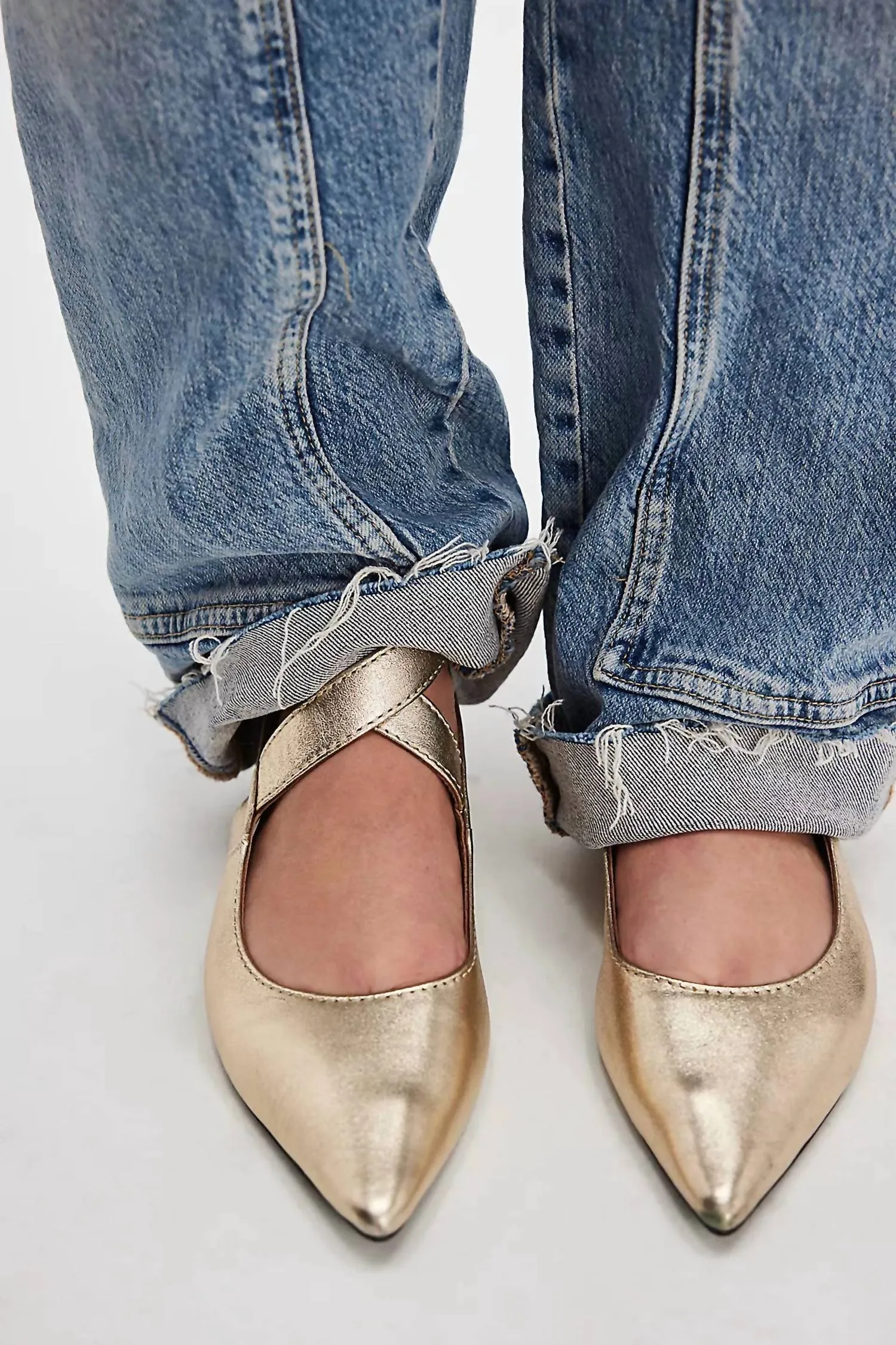 Women's Parisa Pointed Flats In Champagne Metallic
