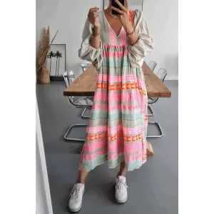 Women's Puff Sleeve Summer Boho Dress | Midi