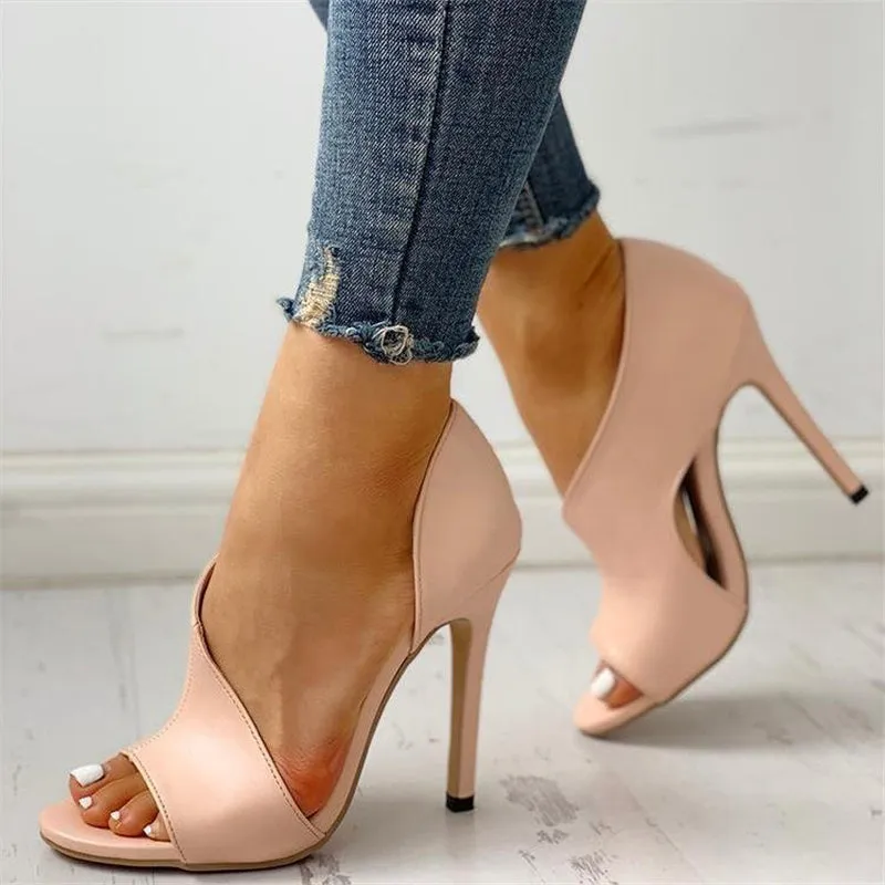 Women's Stylish Peep Toe Open Side Stiletto Heels
