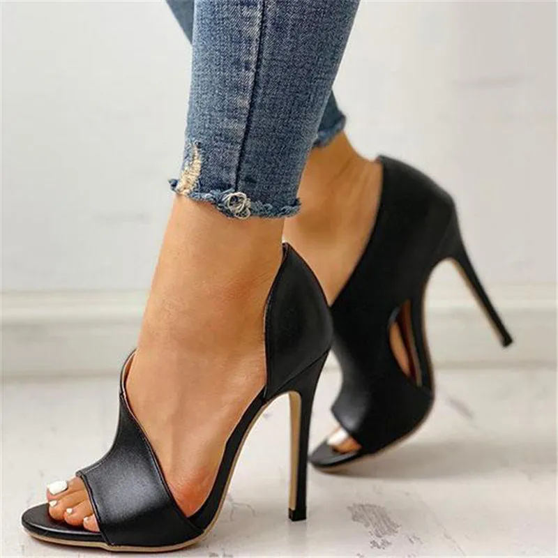 Women's Stylish Peep Toe Open Side Stiletto Heels