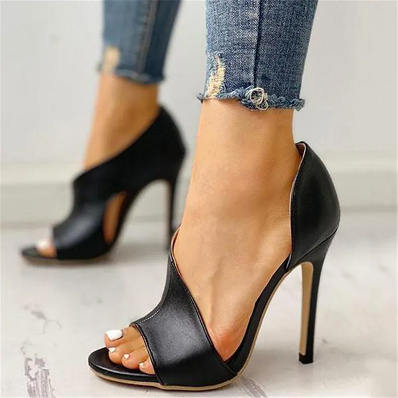 Women's Stylish Peep Toe Open Side Stiletto Heels