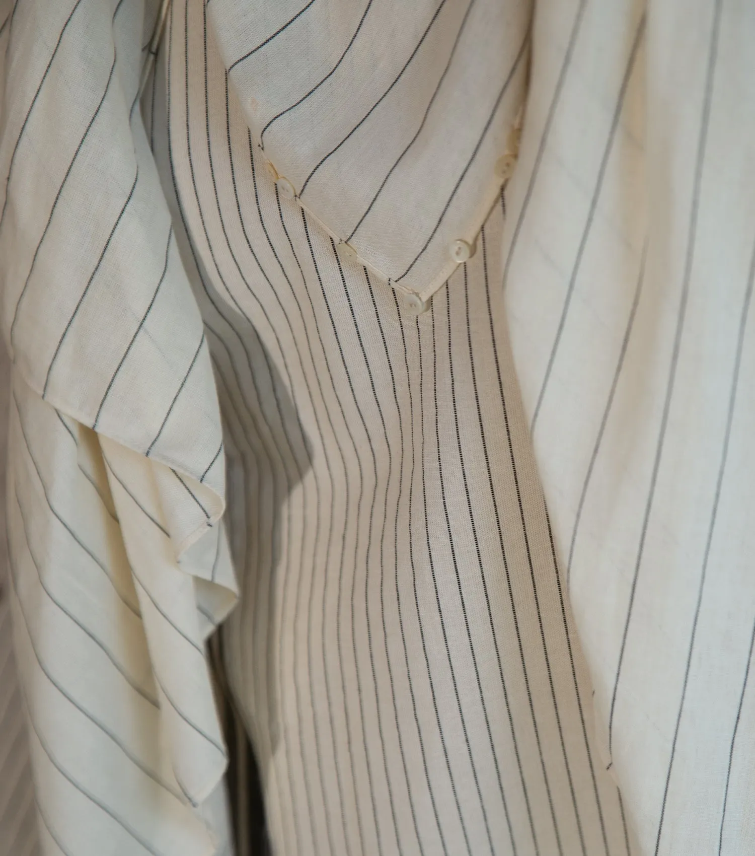WOVEN COTTON PANELLED KURTA SET WITH PANTS & SCARF