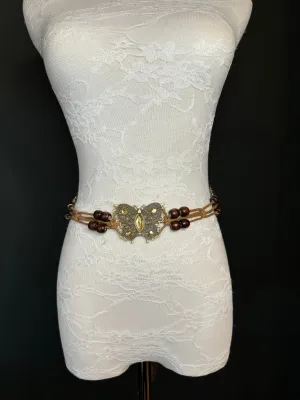 X-Long Belt, Jewel Boho Rhinestone Belt, Cord Belt, Vintage Style Belt, Diamante Belt, Butterfly Belt, Gift, Quality Belt, Swimwear Belt
