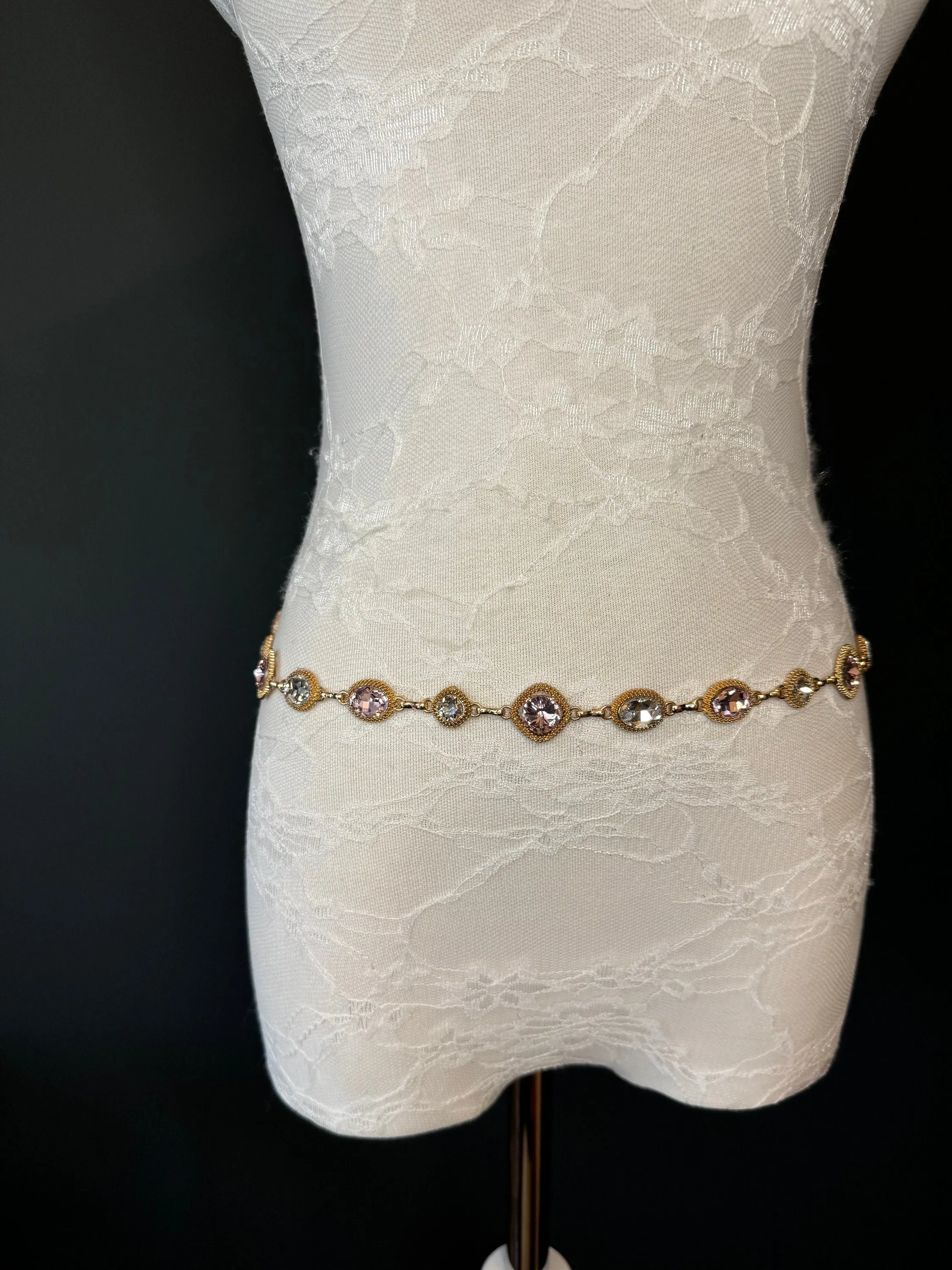 X-Long Belt, Jewel Rhinestone Belt, Chain Belt, Vintage Style Belt, Diamante Belt, Fashion Belt, Gift, Quality Belt, Elegant, Swimwear Belt