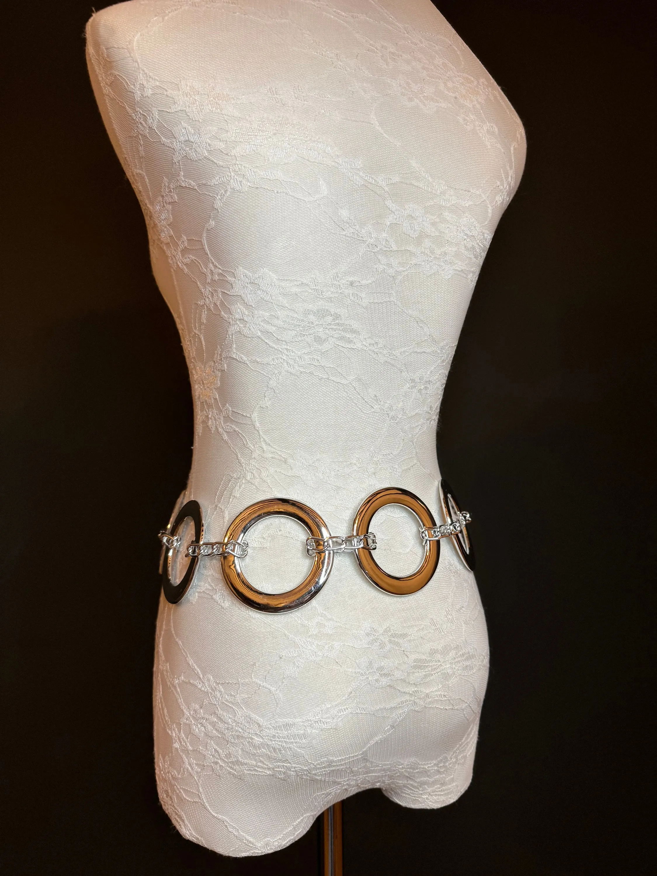 X-long Belt, Ring Belt, Antique Brass  Rings Belt, Gold, Silver, Gold, Chain Belt, Fashion Belt, Rings, 8cm Rings, Teen Sizes, 18”-60” sizes