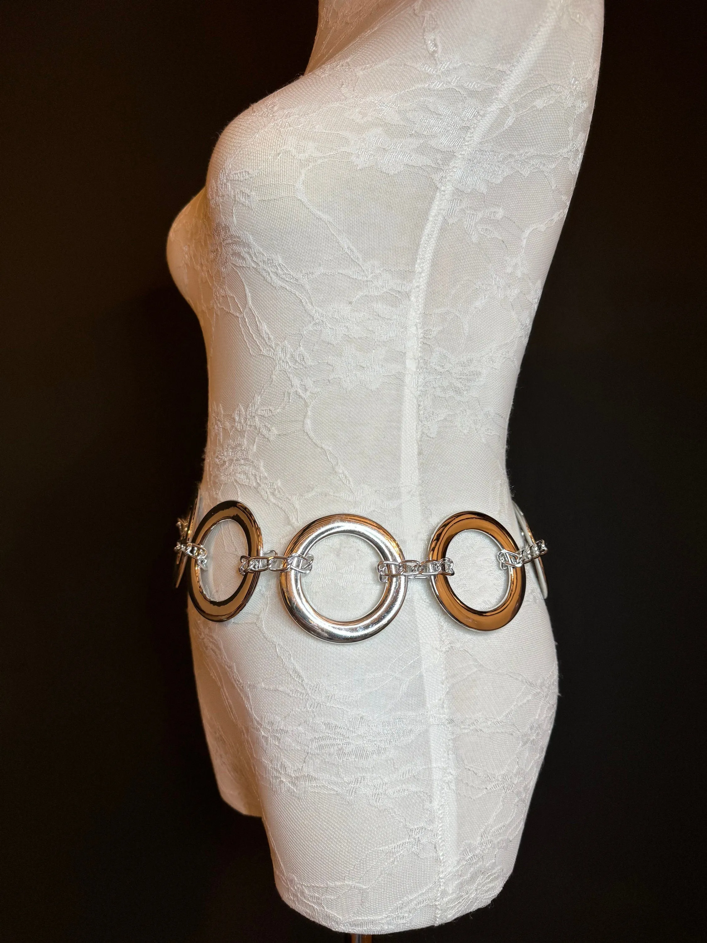 X-long Belt, Ring Belt, Antique Brass  Rings Belt, Gold, Silver, Gold, Chain Belt, Fashion Belt, Rings, 8cm Rings, Teen Sizes, 18”-60” sizes