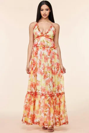 YELLOW CORAL MAXI DRESS