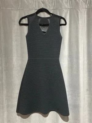 Yigal Azrouel Black Sleeveless Fit and Flare Textured Dress