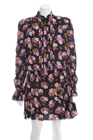 Zadig & Voltaire Black Floral Long Sleeve Dress SZ M